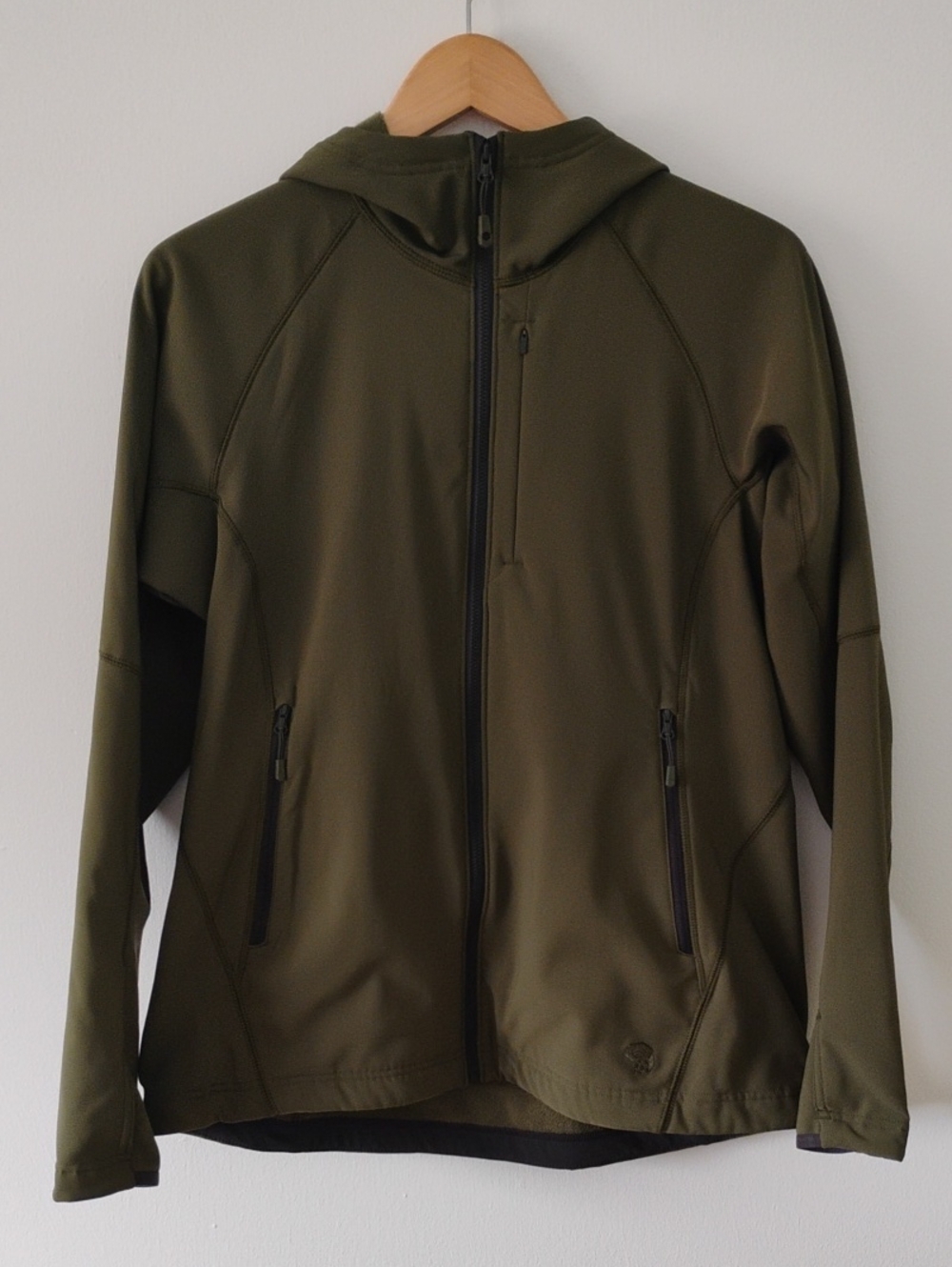 Mountain Hardwear Women's Olive Green Hooded Softshell - Size Large